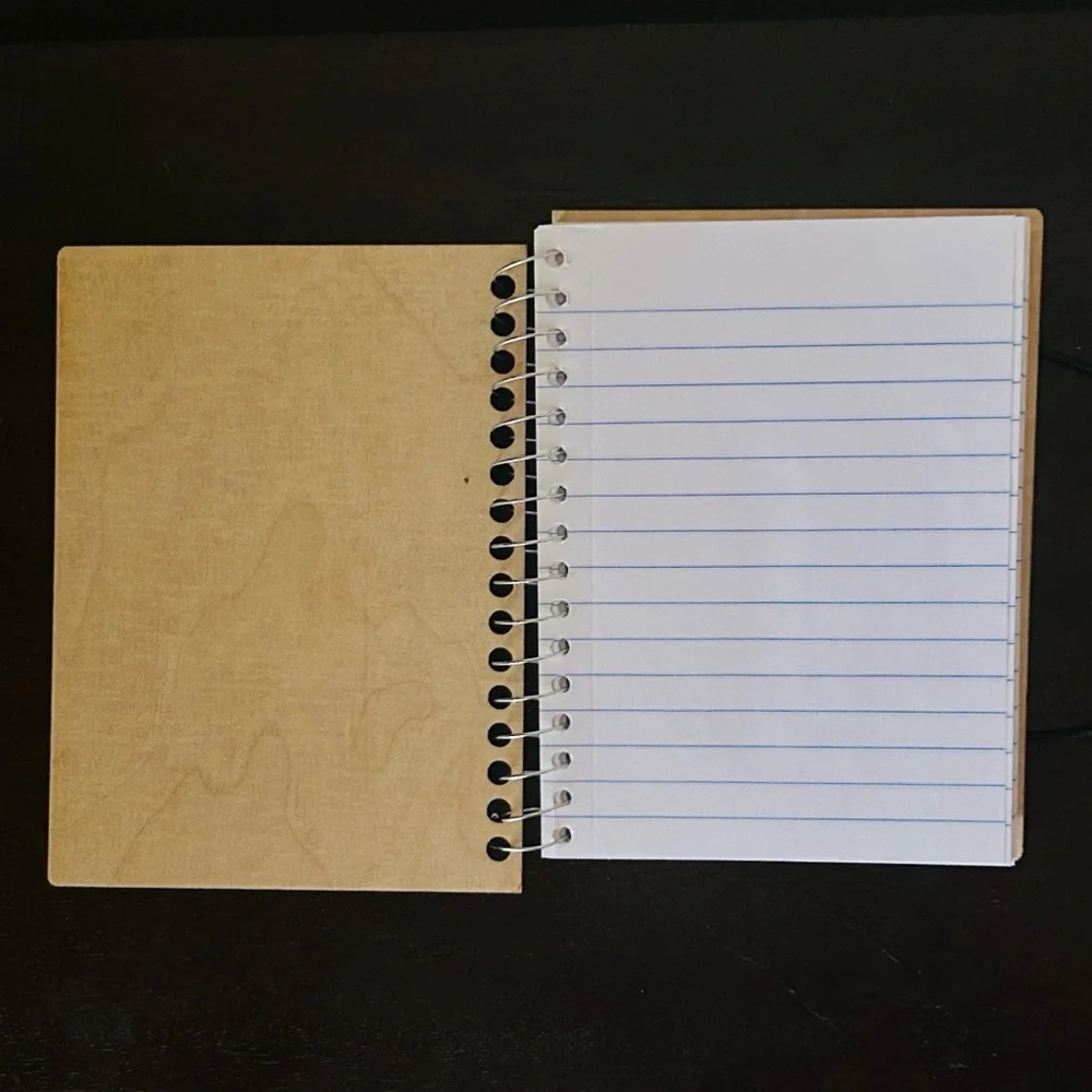 🦋 Kitten & Butterfly Wooden Artisan Handmade Notebook NWT
